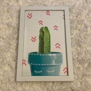 🖤$5 SALE Framed Potted Cactus Print Wall Art